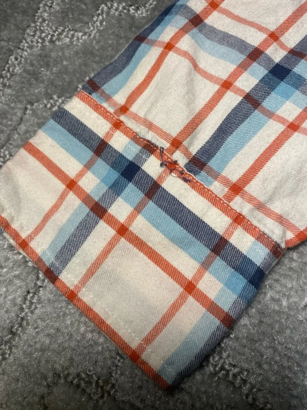 J.Crew Mens L  Plaid Button Down‎ Shirt Cotton Blue Orange Casual Preppy Classic